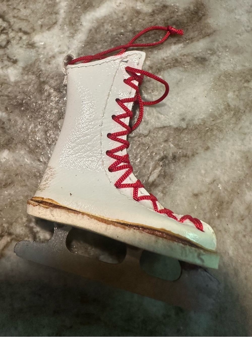Vintage 1980s ice skate Christmas ornament